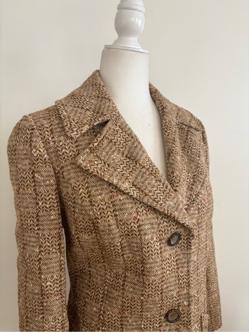 Vintage 1970s Pendleton Wool Suit 2pc Blazer Pants Brown Tweed size Small Vtg 14 - Picture 2 of 15